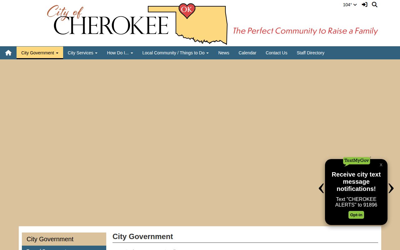 Cherokee Police Department arrest-record service and contact page in Alfalfa County, Oklahoma